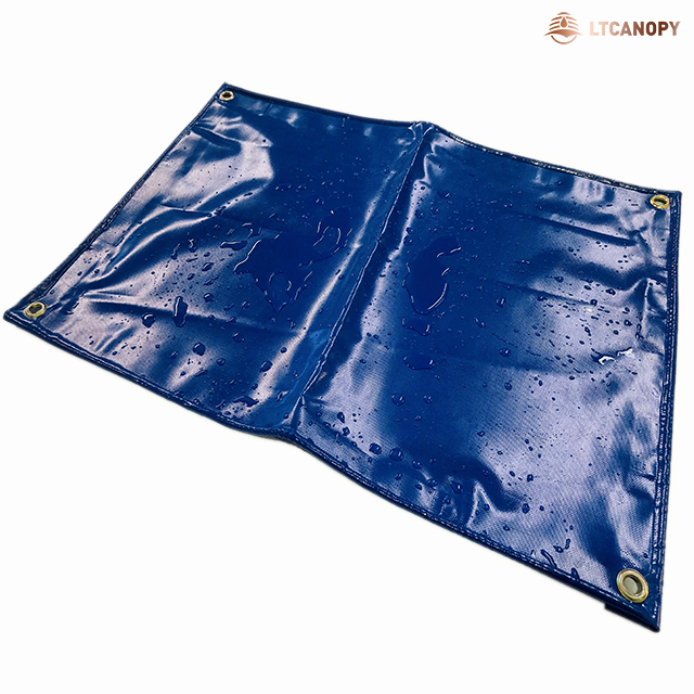 Blue Mildew Resistant PVC Mesh Coated Tarp For Gymnastic Landing Mat ...