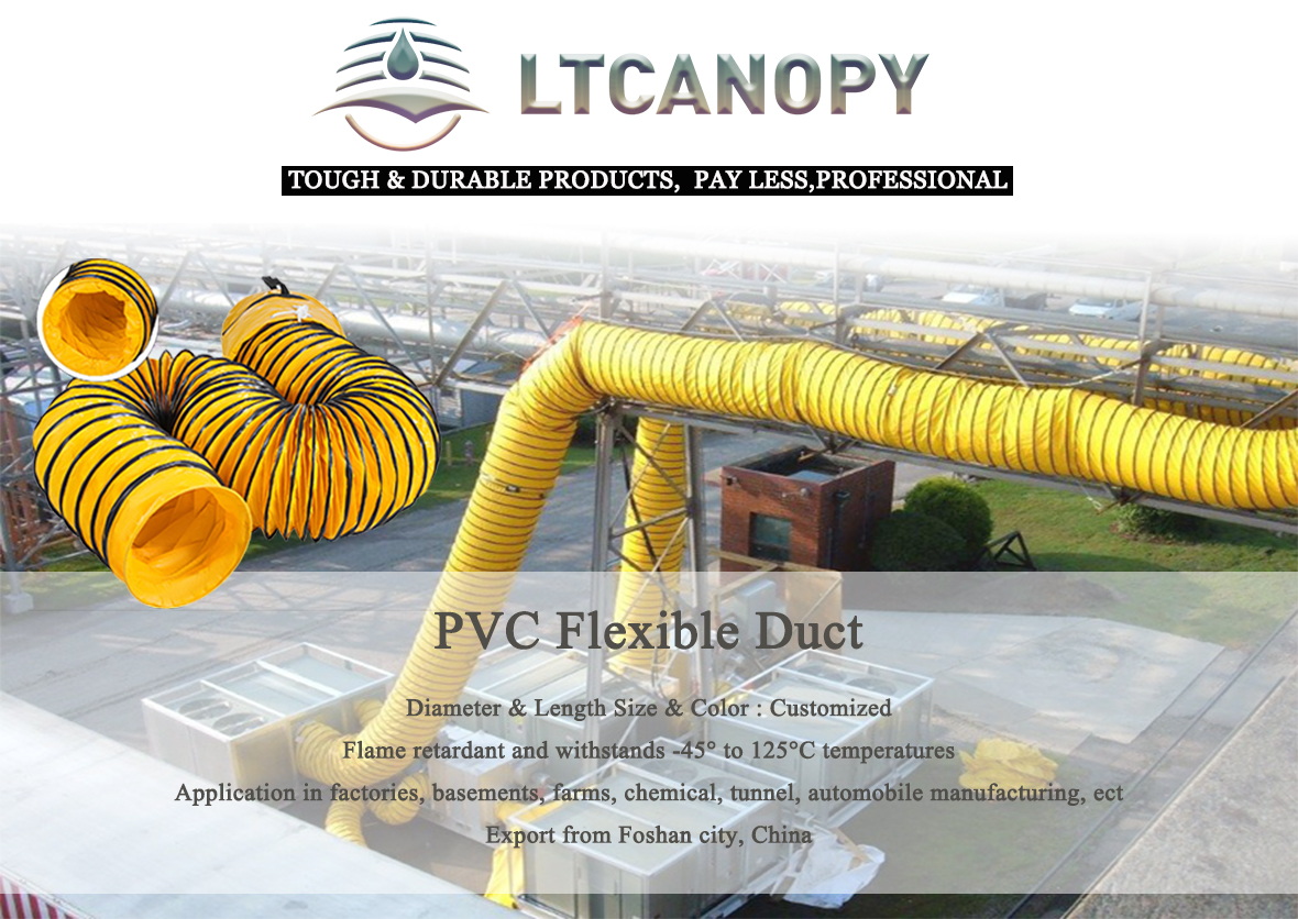 Ventilation Duct Flexible PVC Ducting Industrial Pipe Ventilation Ventilation Duct Flexible PVC