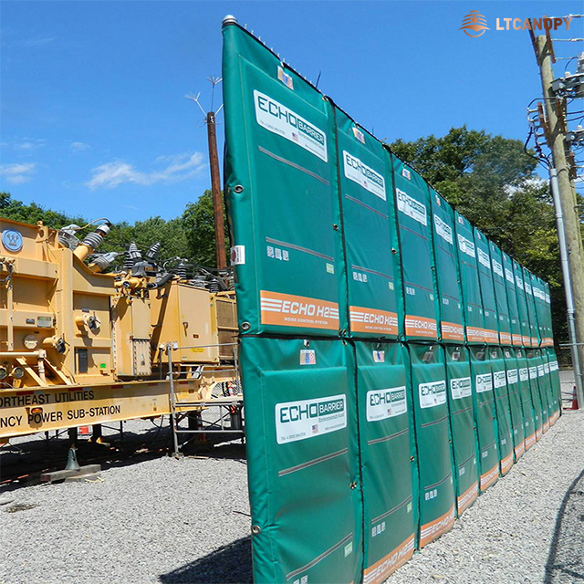 Heavy Duty PVC Mesh Coated Tarpaulin For Industrial Noise Control